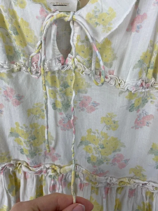 LoveShackFancy Frista Sherbert Sunrise Cotton Floral Mini Dress Size M - Picture 6 of 9